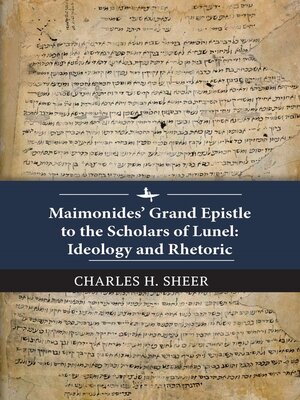 cover image of Maimonides' Grand Epistle to the Scholars of Lunel